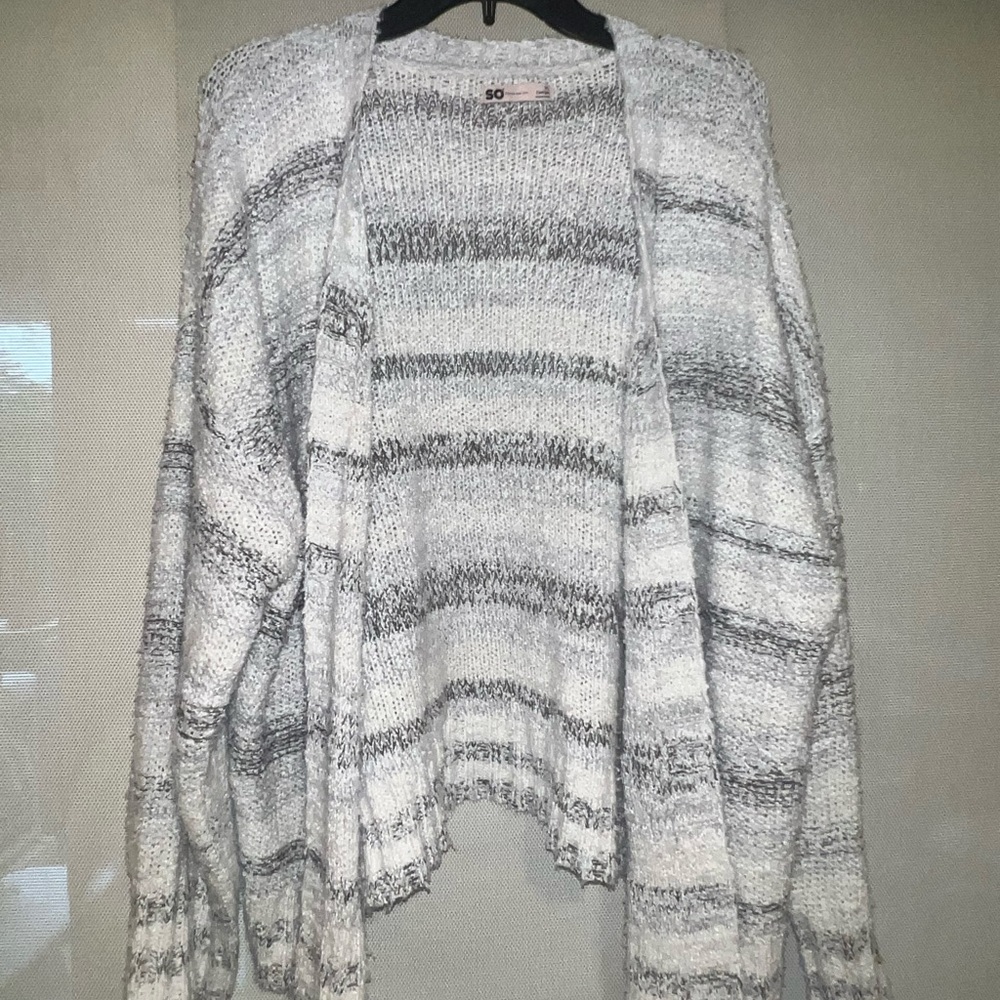 SO Women's Gray Striped Sweater